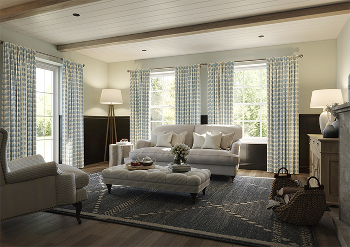 Orla Kiely Two Colour Stem, Powder Blue - Made to Measure Curtains - Image 7